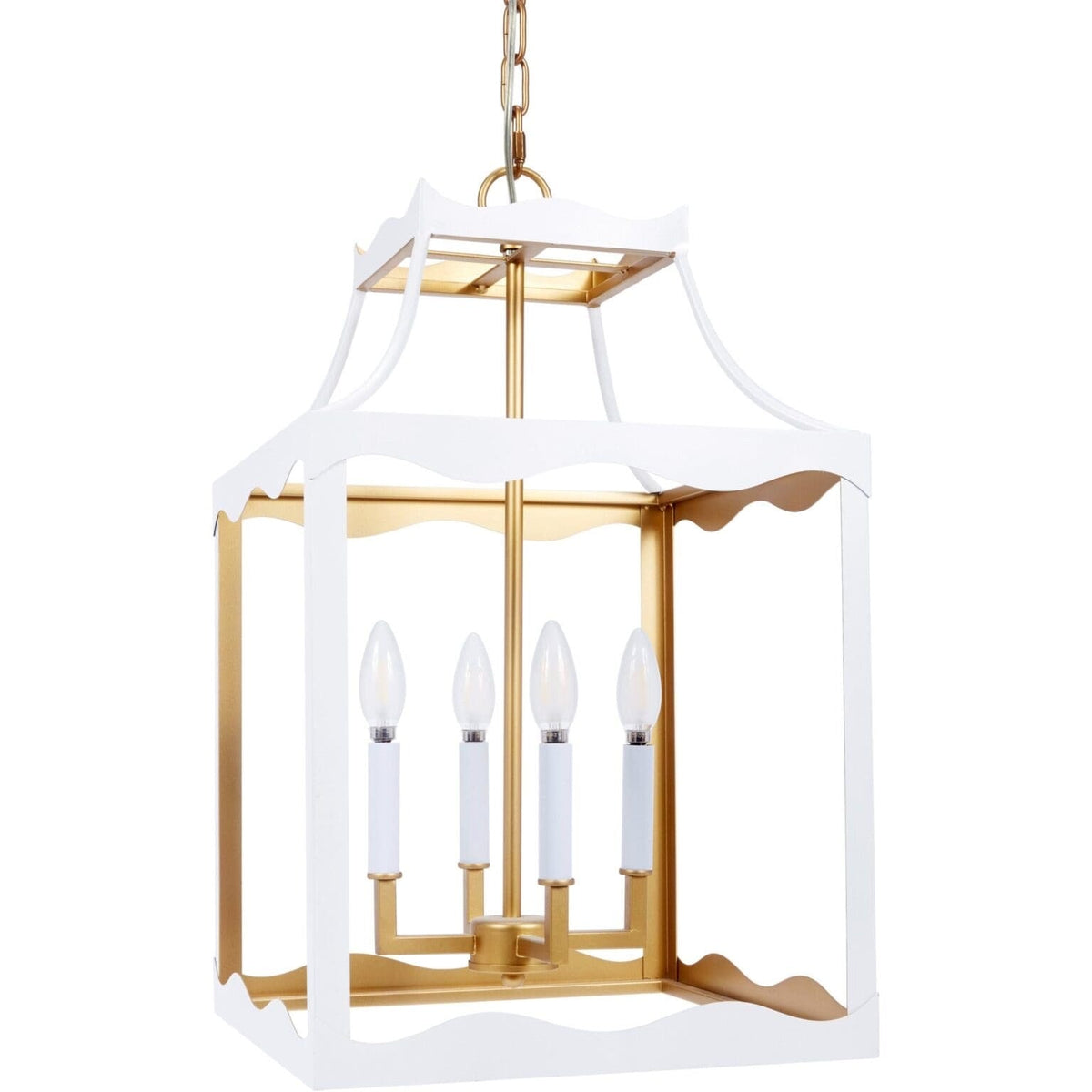 REED LANTERN - WHITE & GOLD