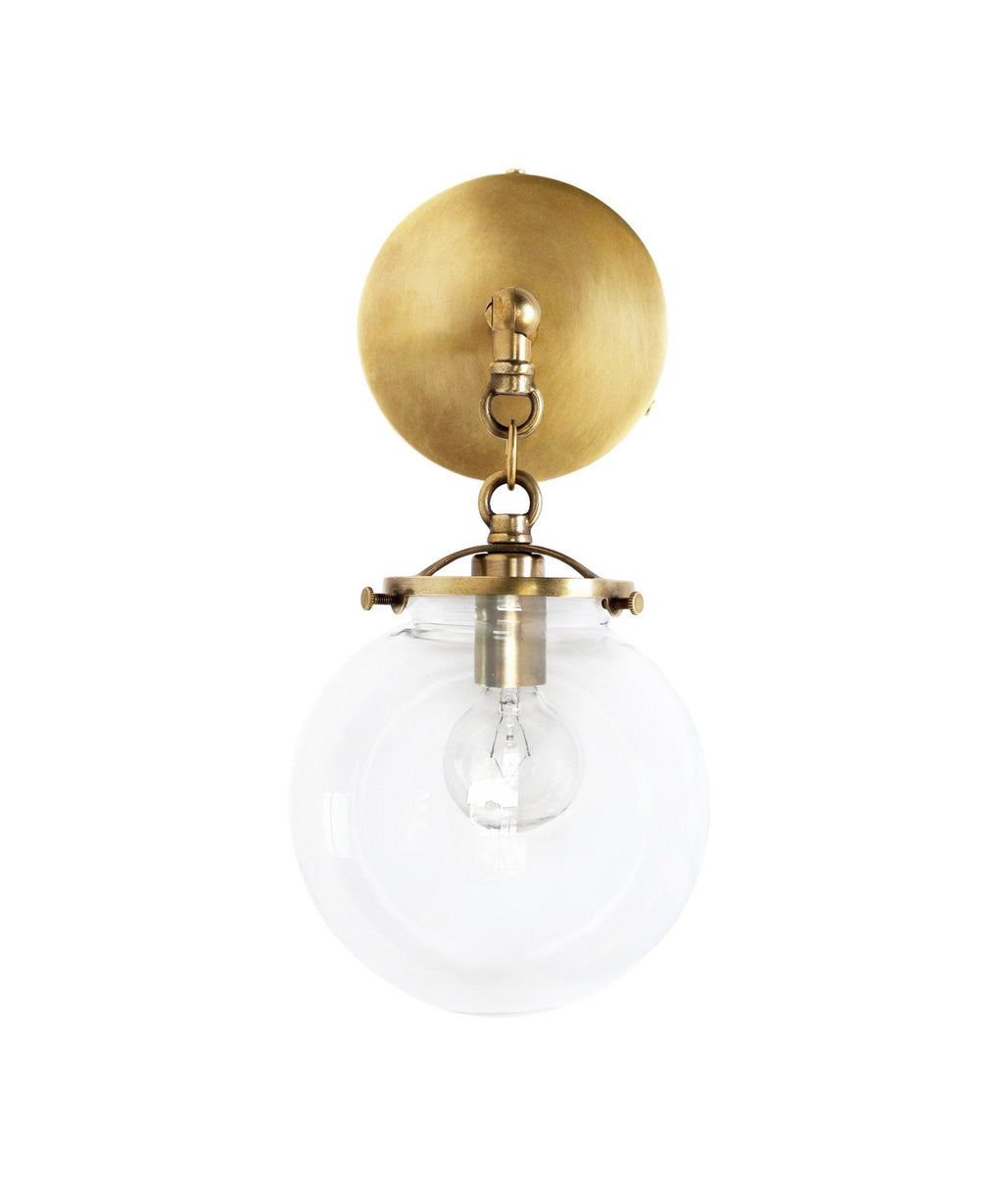 BEAUFORT WALL SCONCE - BRASS WITH CLEAR GLOBE