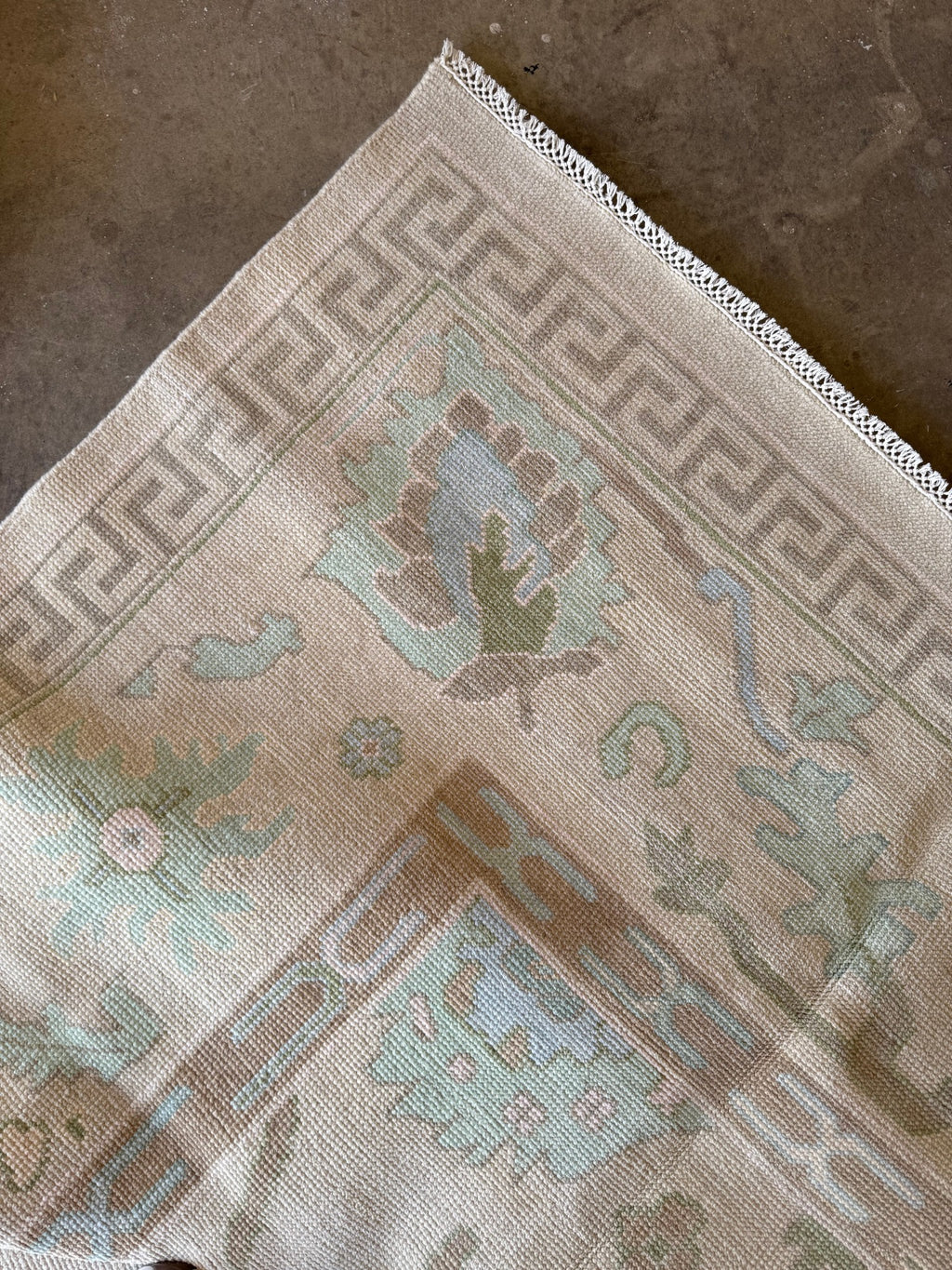 Harrison modern Oushak rug by Milagro Collective