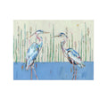 "Follow Your Path" blue herons on canvas