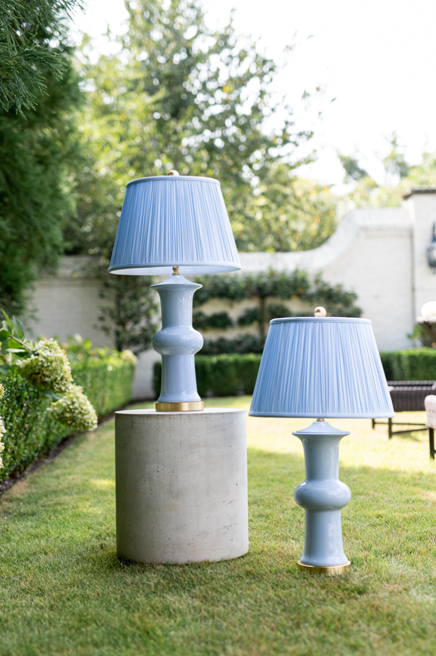 HAND SHIRRED SHADE - POWDER BLUE