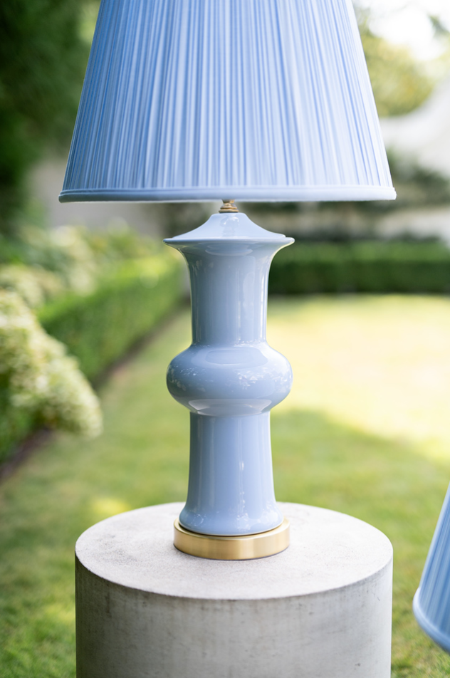 HAND SHIRRED SHADE - POWDER BLUE