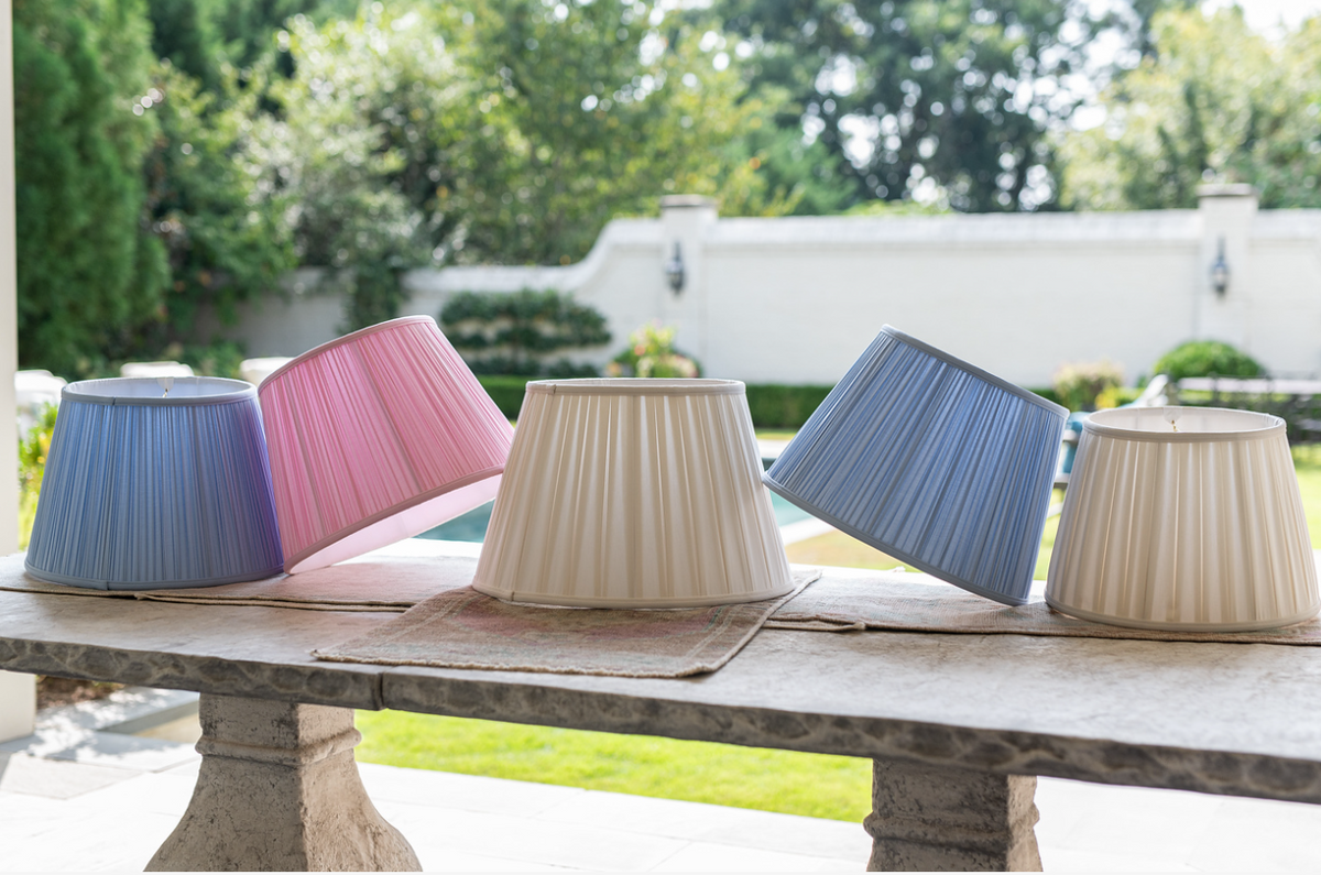 HAND SHIRRED SHADE - POWDER BLUE