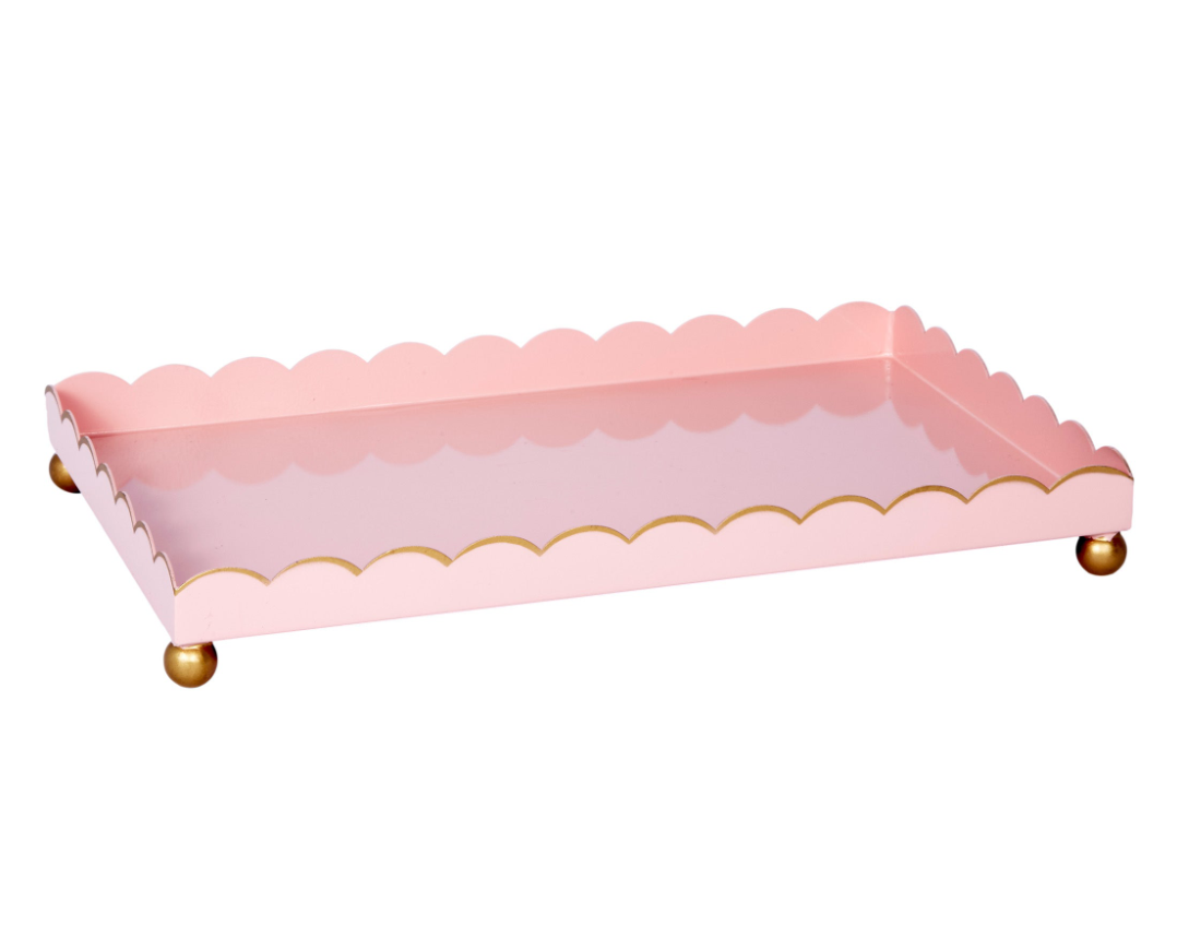 SCALLOP RECTANGULAR TRAY - BLUSH