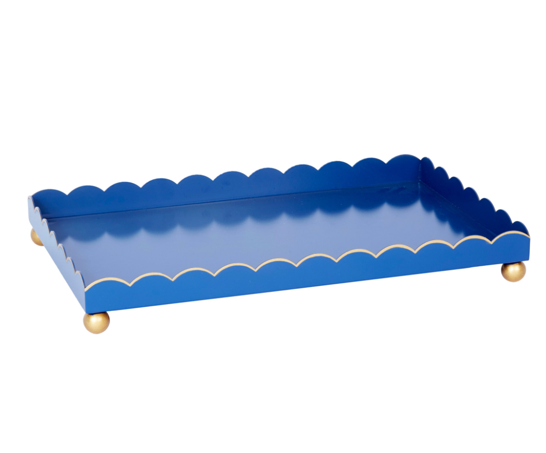 SCALLOP RECTANGULAR TRAY -  NAVY