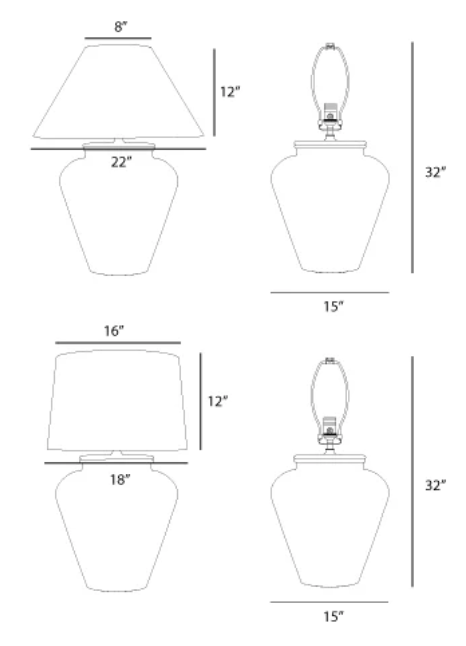 MACON TABLE LAMP  LARGE - WHITE WASH